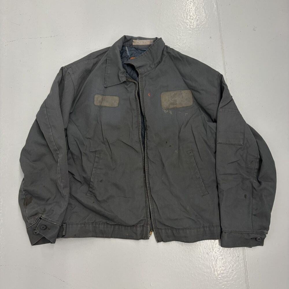 Vintage 70s Red Kap Grey Canvas Workwear Mechanics Jacket